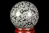 Polished Snowflake Obsidian Sphere - Mexico #71535-1
